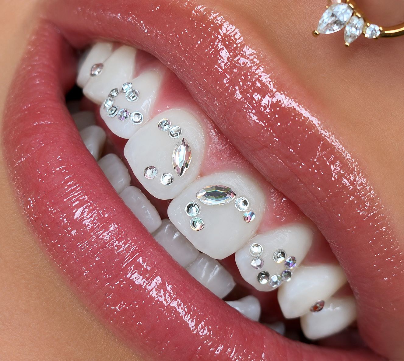 Whitening and tooth gem work at Medusa Studio